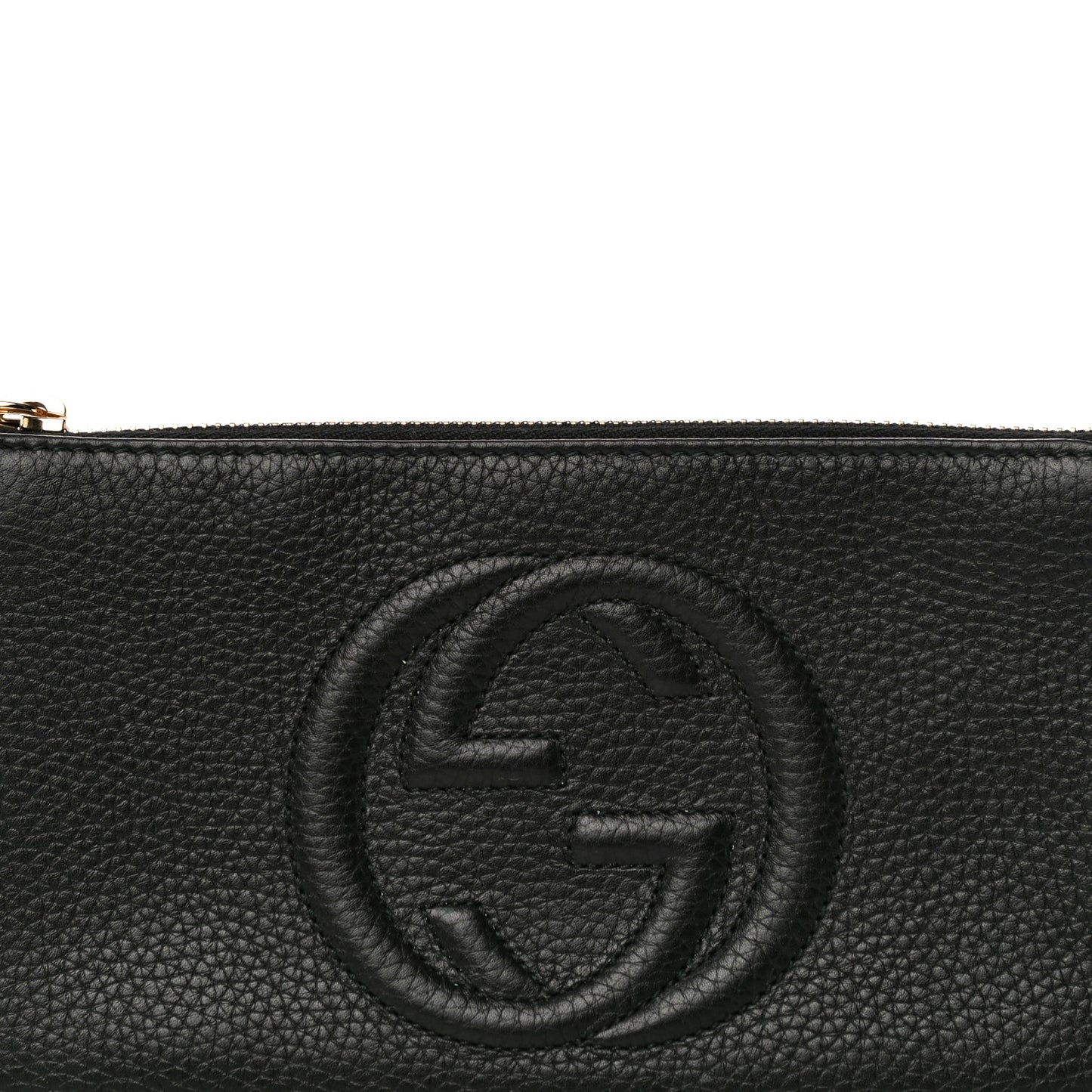 Pebbled Calfskin Soho Wristlet Black