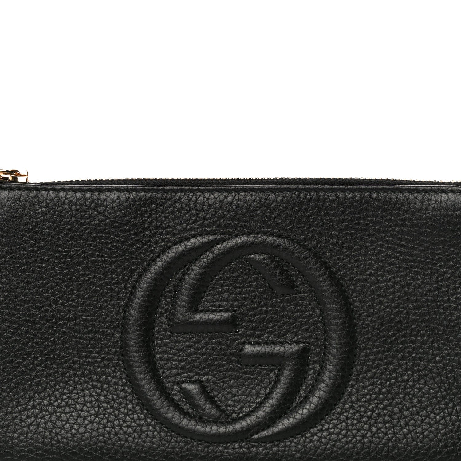 Gucci Pebbled Calfskin Soho Wristlet Black 8 of 10