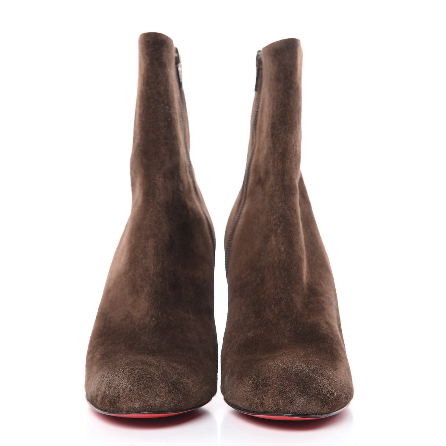 Christian Louboutin Veau Velours Miss Tack Booty 85 Ankle Boots 38 Coffee 2 of 10