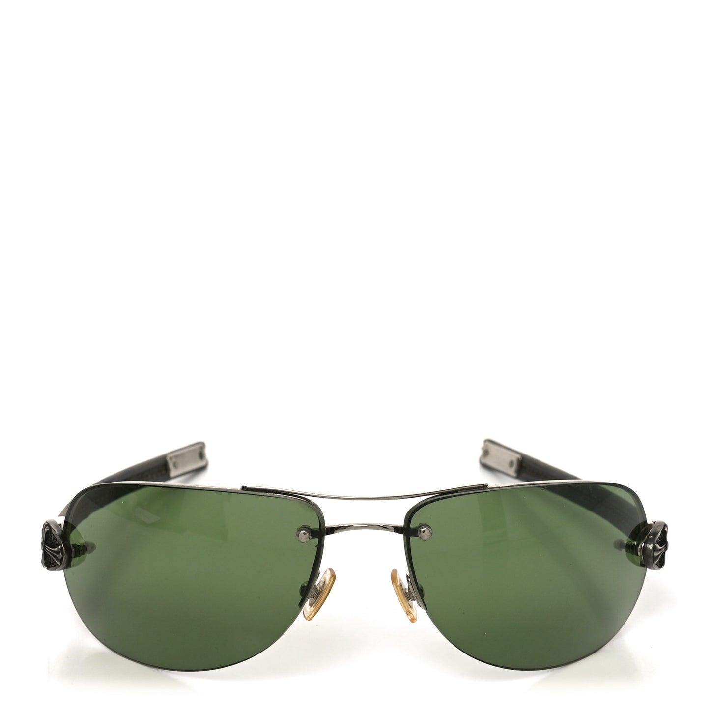 Calfskin Camo Aviator Fck You Sunglasses Green