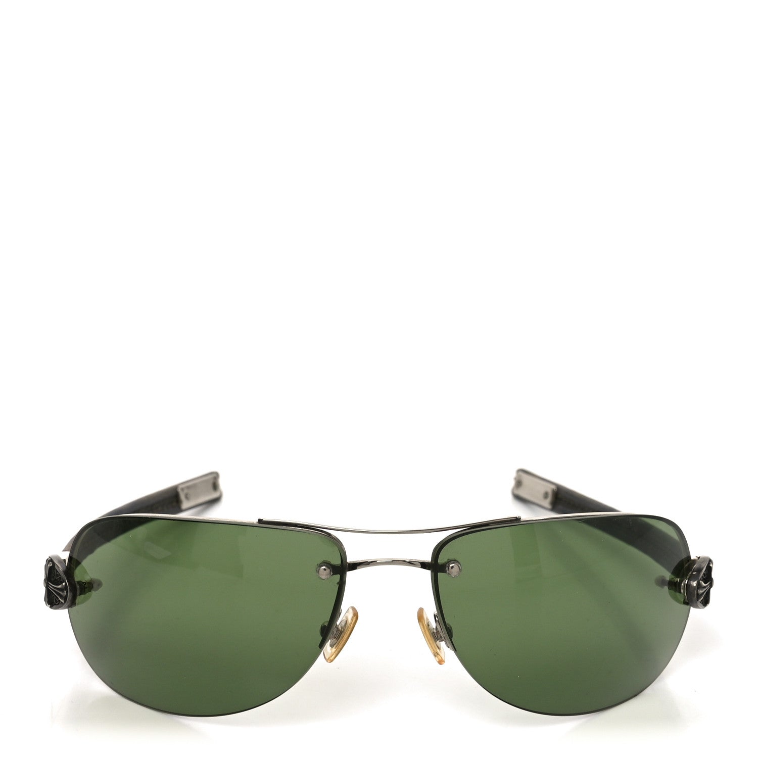 Chrome Hearts Calfskin Camo Aviator Fck You Sunglasses Green 2 of 5