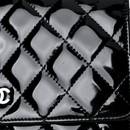 Chanel Patent Quilted Wallet On Chain WOC Black 15 of 16