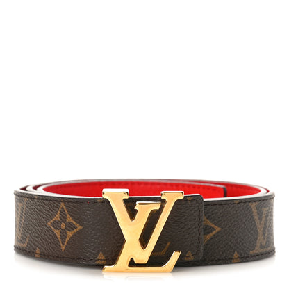 Louis Vuitton Monogram 30mm LV Initiales Reversible Belt 80 32 Coquelicot 1 of 6