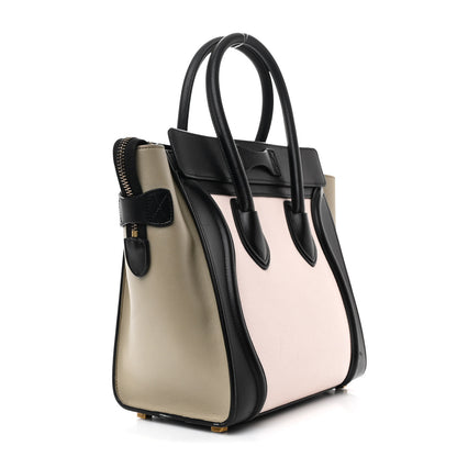 Celine Goatskin Smooth Calfskin Micro Tri-Color Luggage Olive 3 of 10