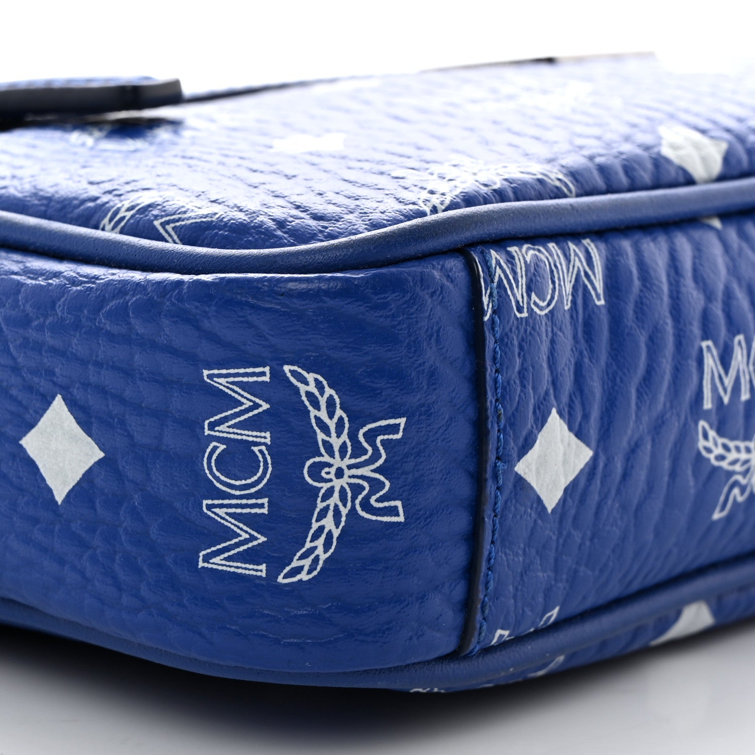 MCM Visetos Klassik Crossbody Bag Blue 9 of 10