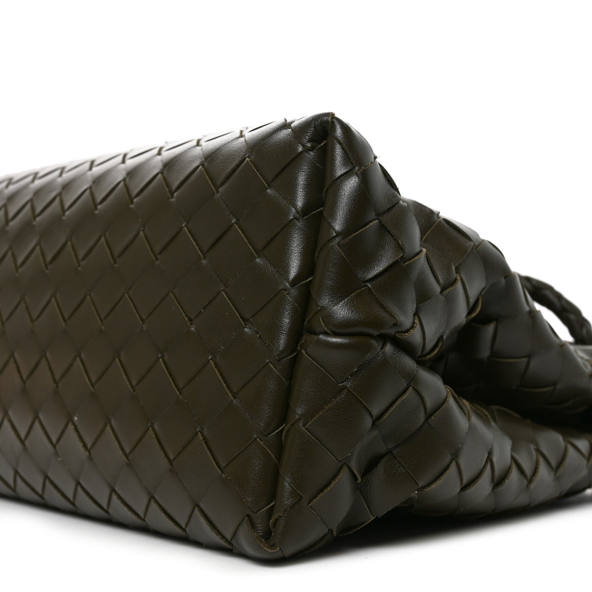 Calfskin Intrecciato Medium Andiamo Messenger Bag Kaki