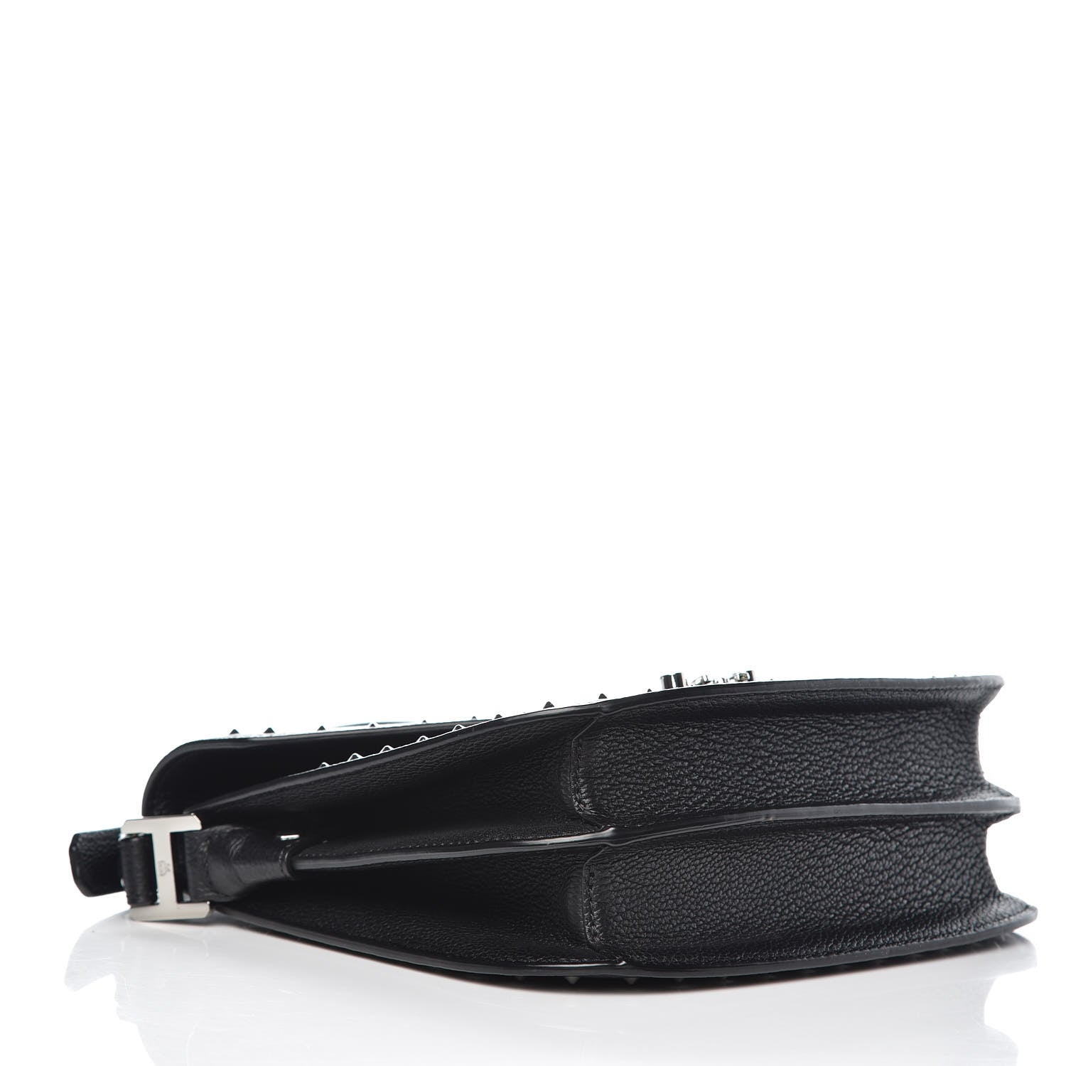 MCM Calfskin Studded Outline Patricia Shoulder Bag Black 4 of 9