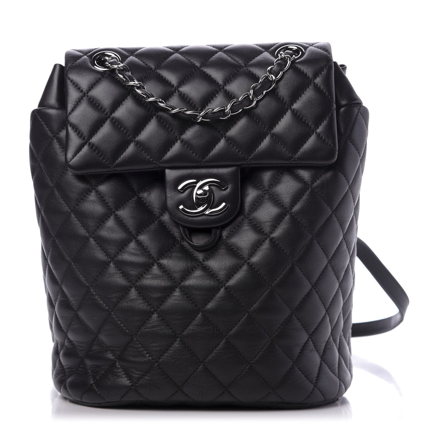 Lambskin Quilted Small Urban Spirit Backpack Black