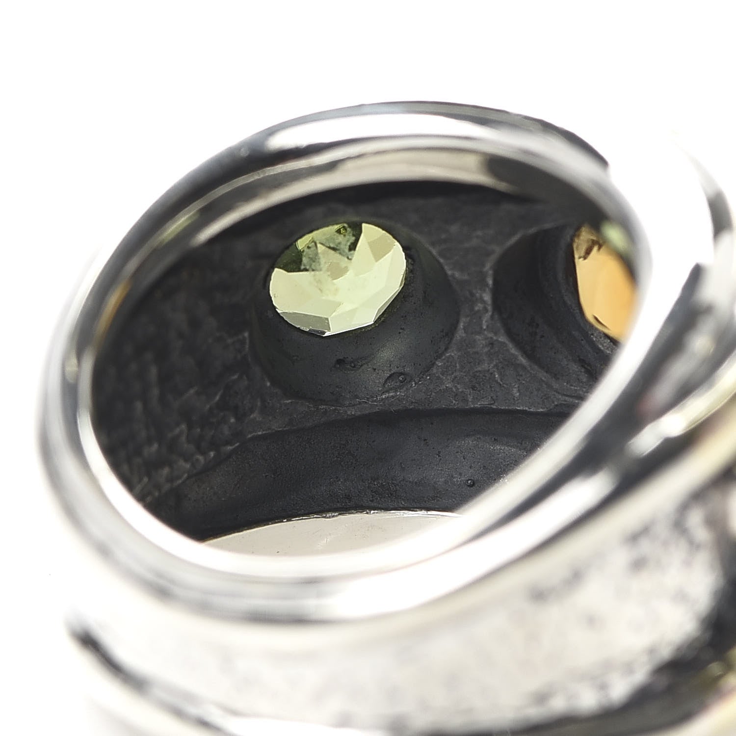 David Yurman Sterling Silver 14K Yellow Gold Citrine Peridot 17mm Renaissance Ring 52 6 5 of 8