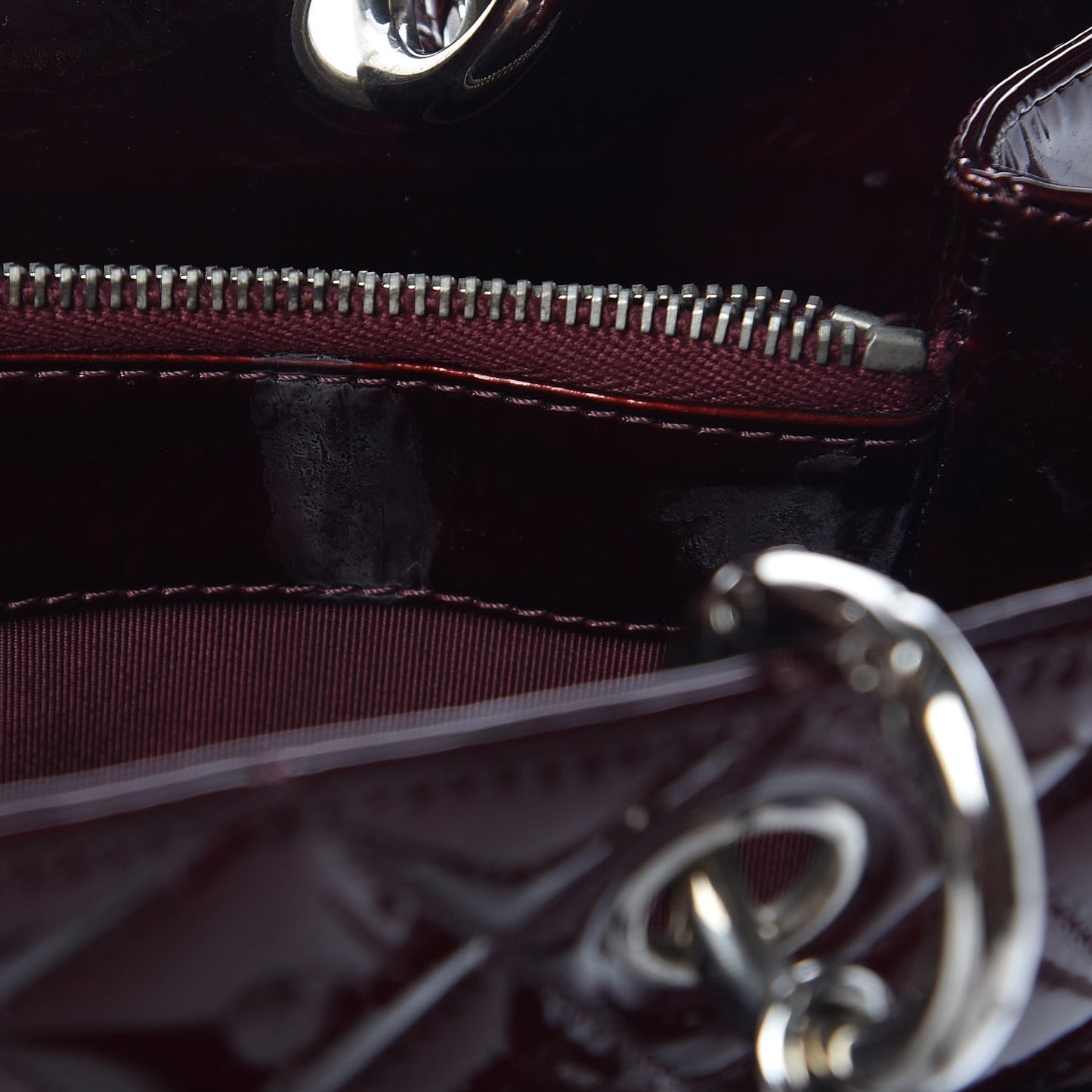 Patent Quilted Grand Shopping Tote GST Dark Bordeaux