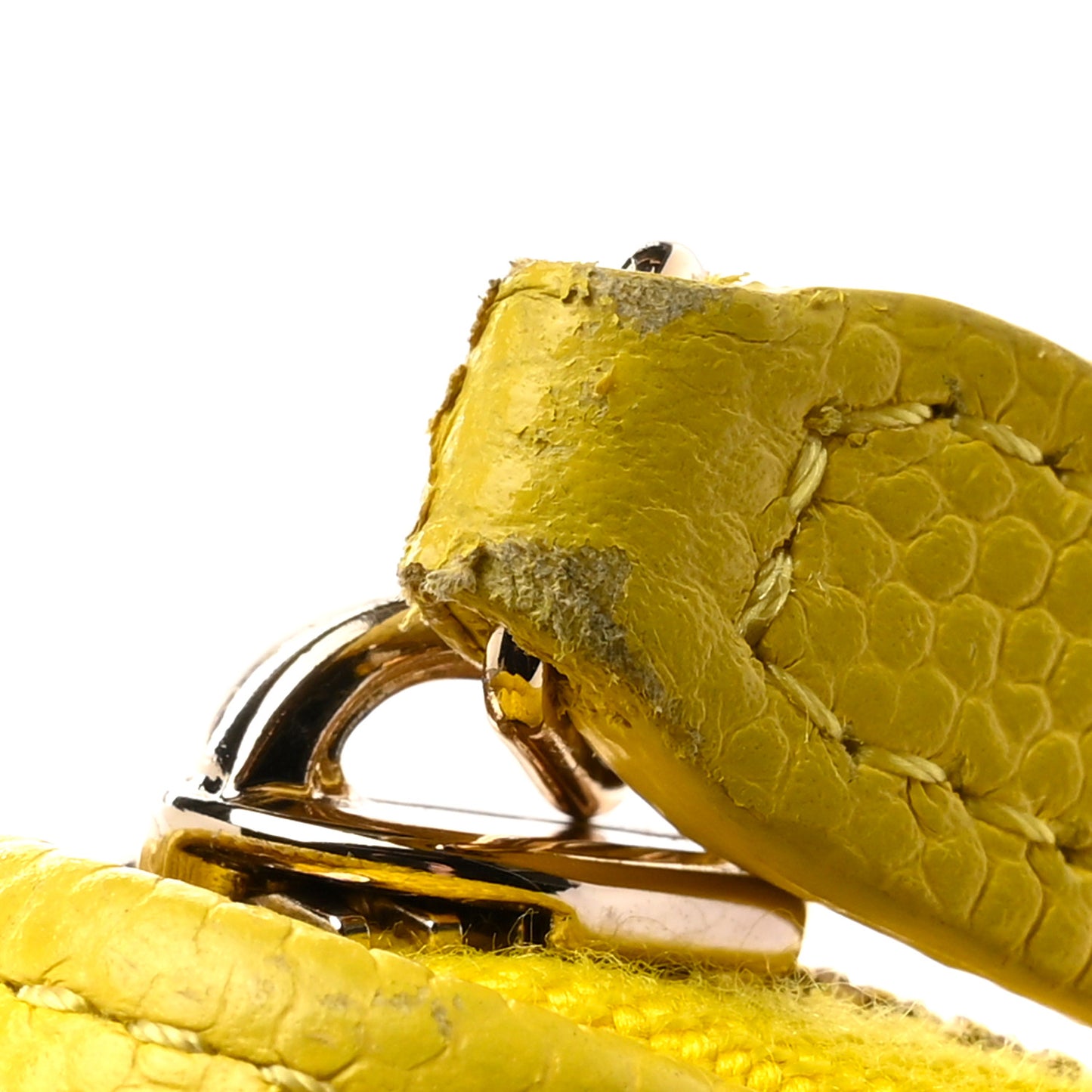 Caviar Quilted Large Gusset Zip Around Wallet Yellow