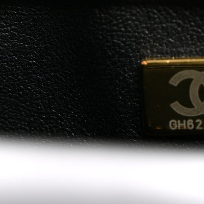 Chanel Shiny Lambskin Quilted Golden Links Top Handle Flap Black 7 of 10