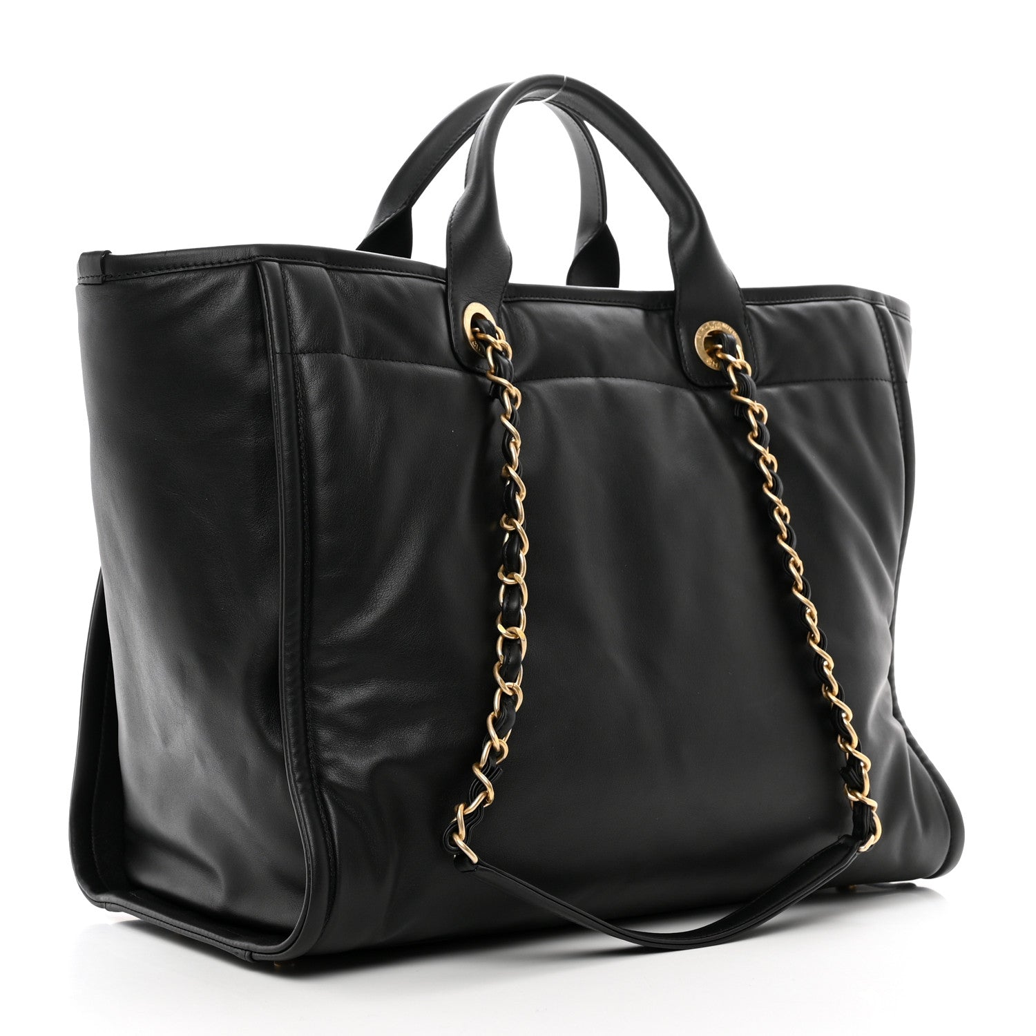Chanel Calfskin Medium Deauville Tote Black 3 of 10