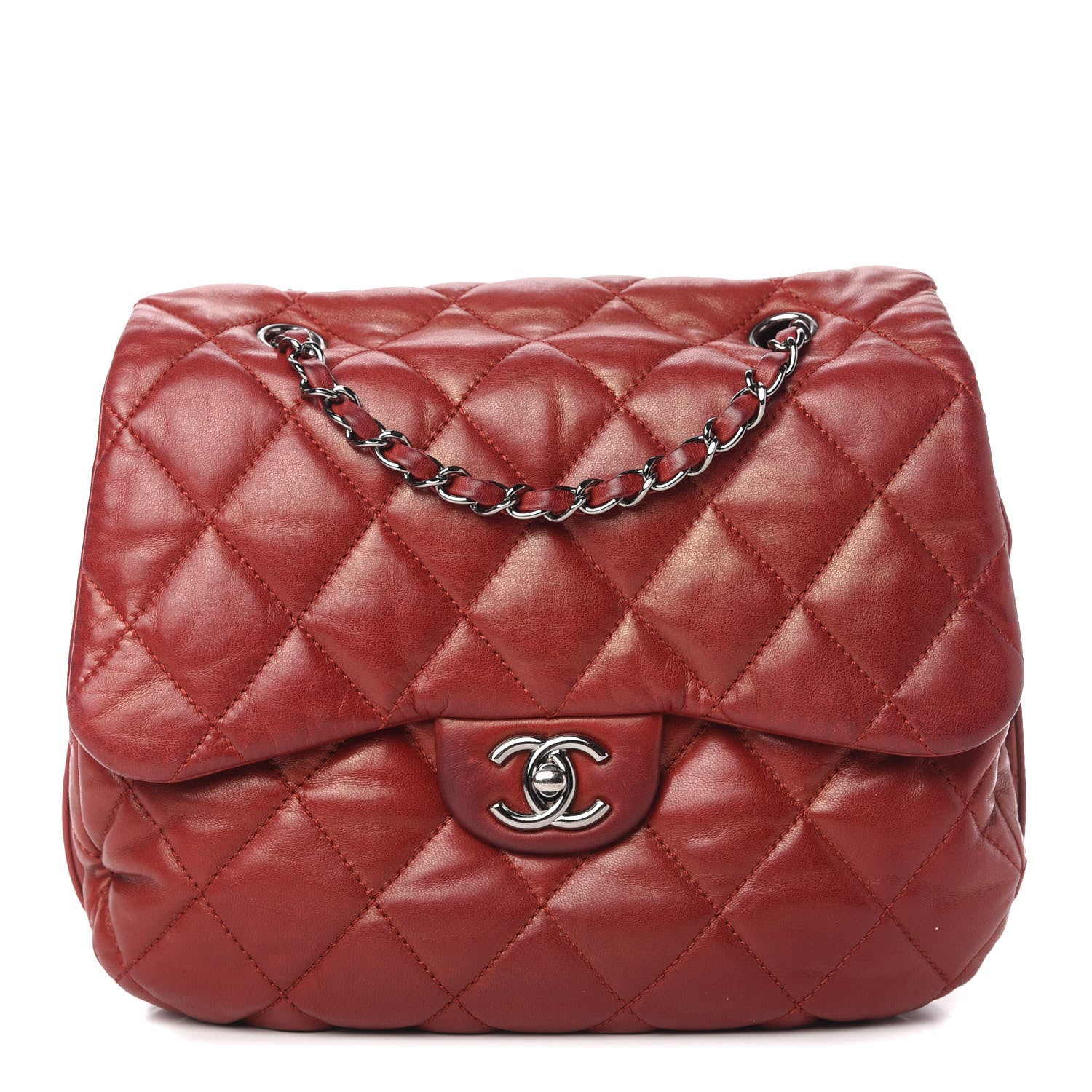 Chanel Lambskin Quilted Large Chanel 3 Flap Rouge Fonce 1 of 11