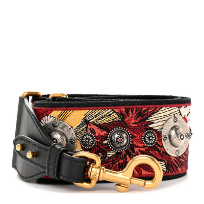 Christian Dior Canvas Embroidered Studded Floral Shoulder Strap Beige Multicolor 1 of 6
