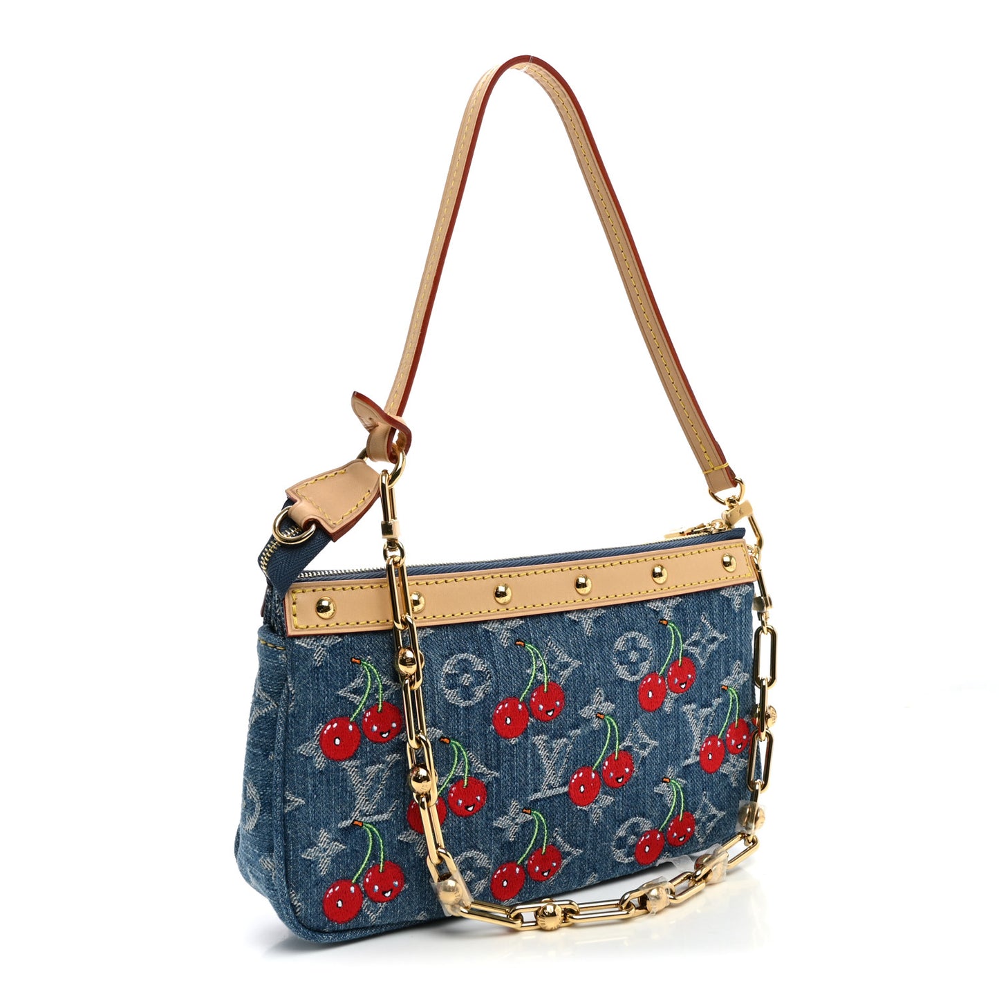 LV X TM Monogram Denim Cerises Pochette Accessories Blue