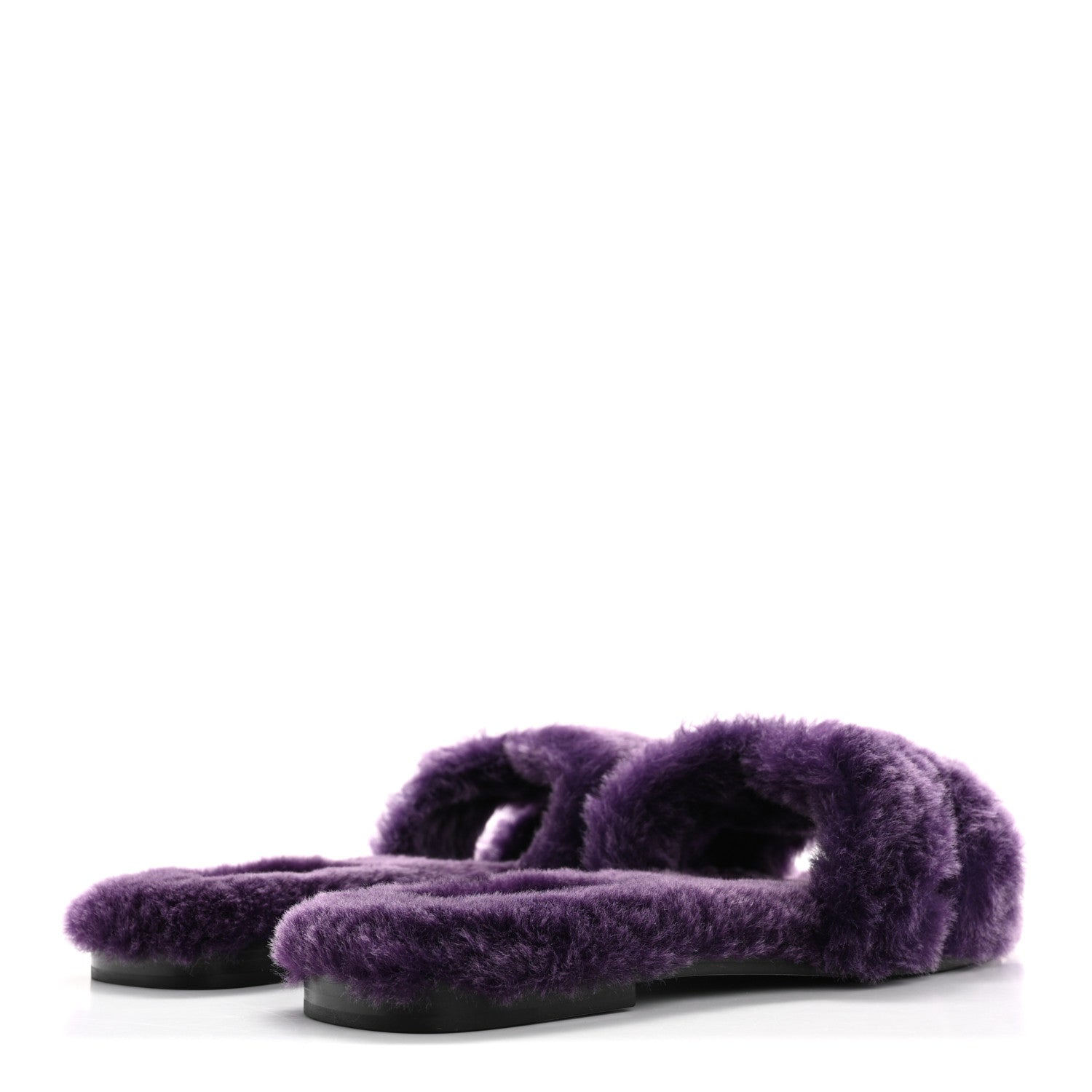 Hermes Woolskin Oran Sandals 38.5 Violet Fonce 5 of 9