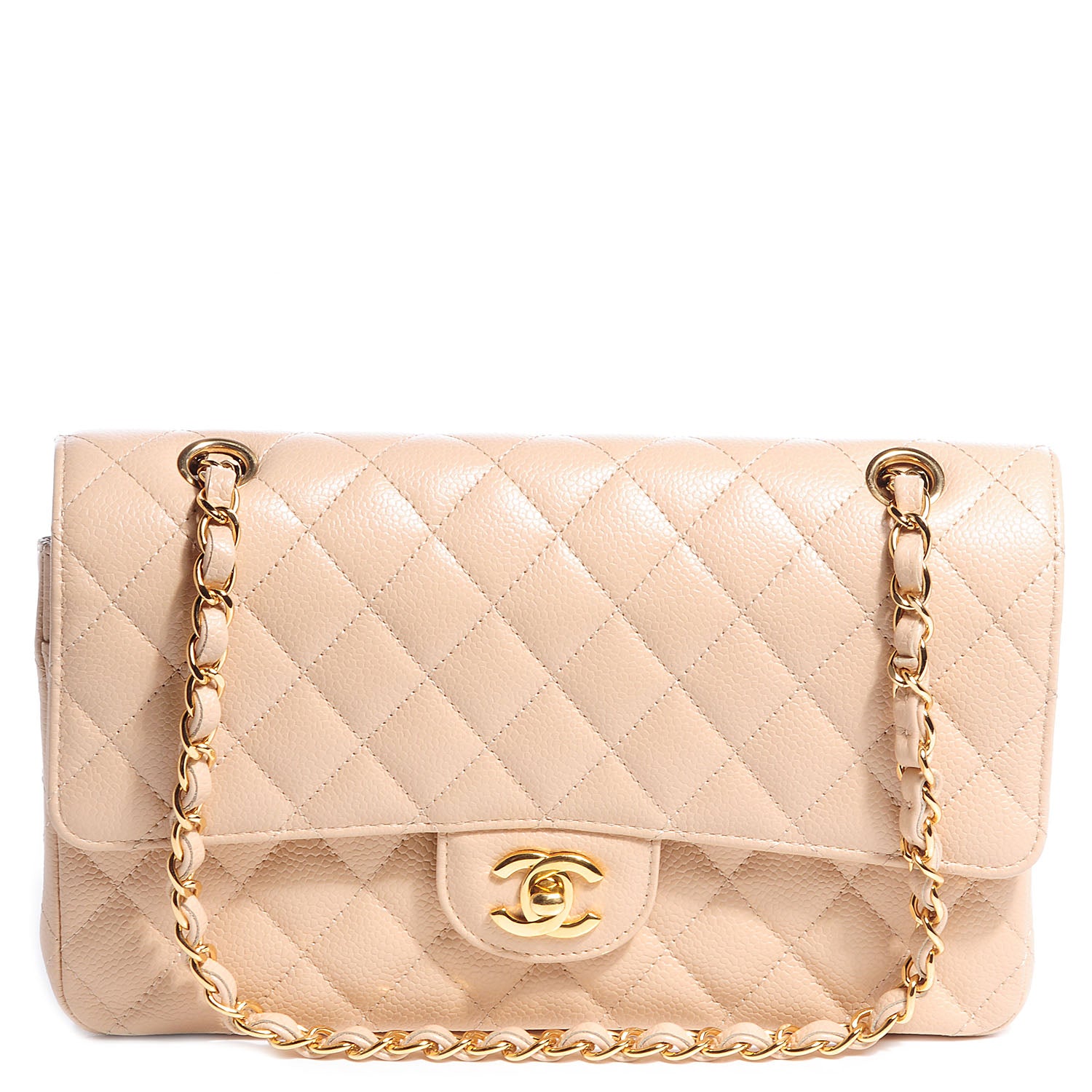 Chanel Caviar Quilted Medium Double Flap Beige Clair 1 of 8