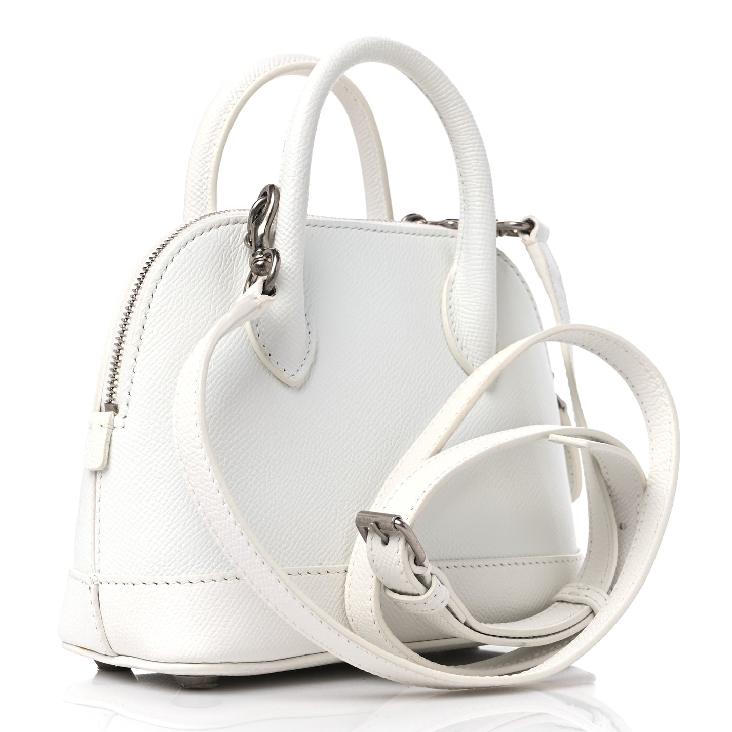 Grained Calfskin XXS Ville Top Handle Bag White Black