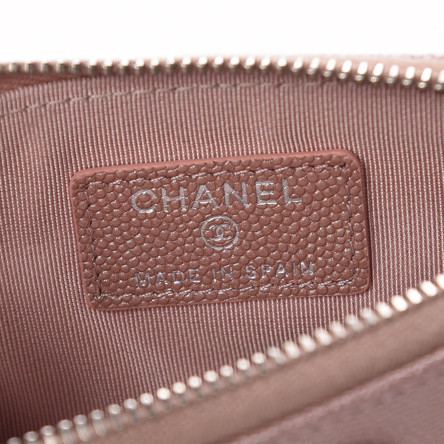 Chanel Metallic Caviar Chevron Quilted Small Vintage Mademoiselle Cosmetic Case Pink 6 of 8
