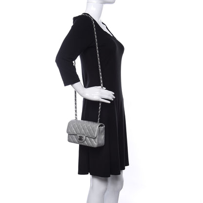 Chanel Metallic Caviar Quilted Mini Rectangular Flap Silver 2 of 10