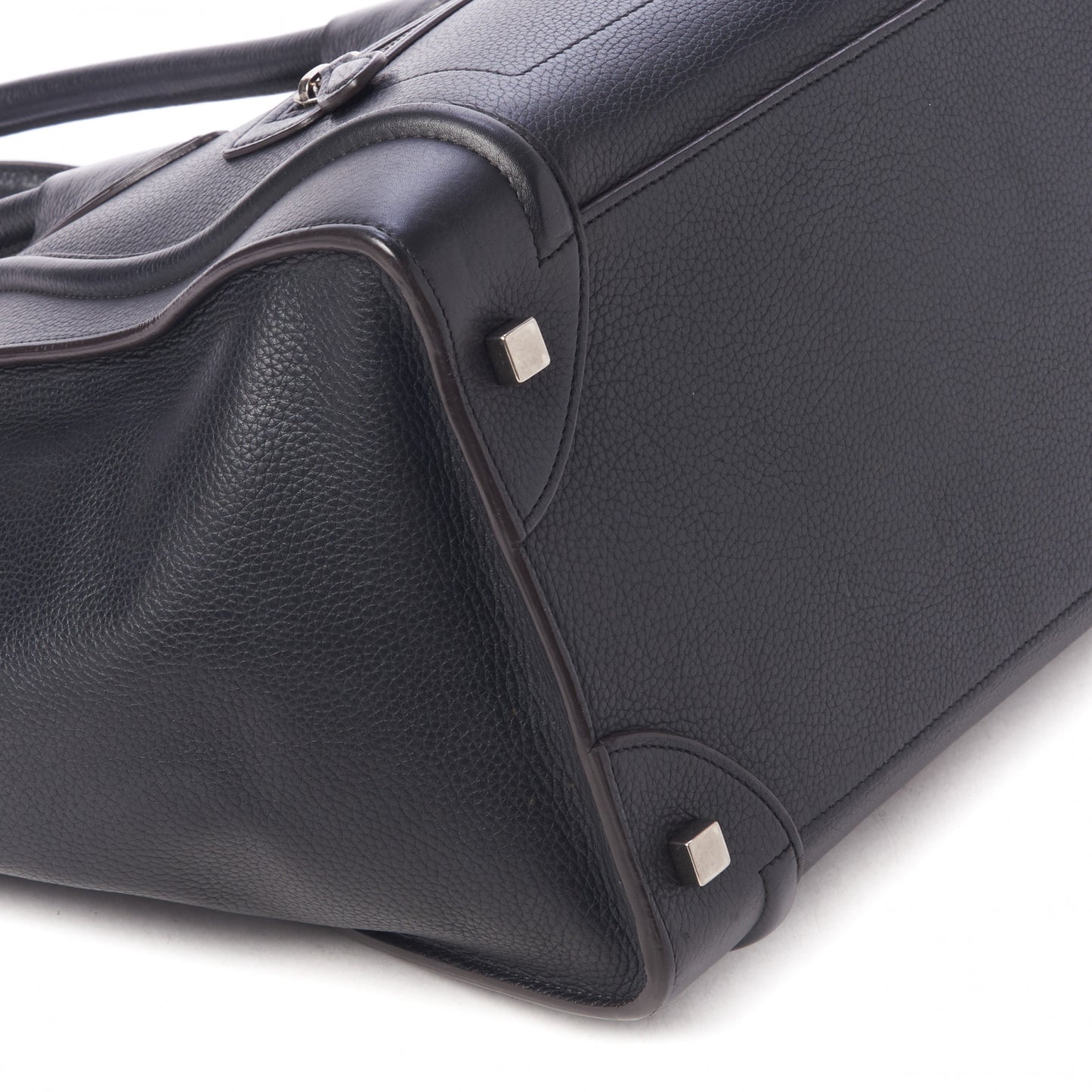 Drummed Calfskin Mini Luggage Black