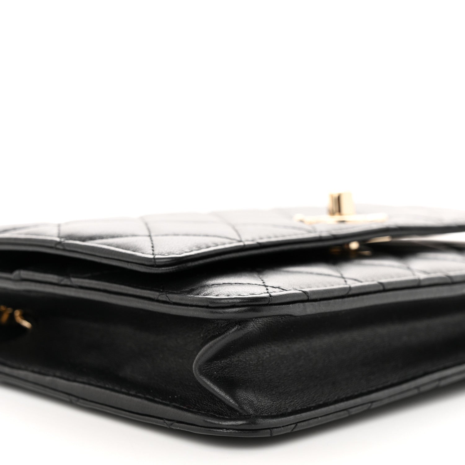 Chanel Lambskin Quilted Trendy CC Wallet On Chain WOC Black 10 of 12