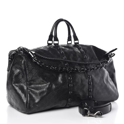 Gucci Imprime Monogram Studded Large Carry On Duffle Black 3 of 12
