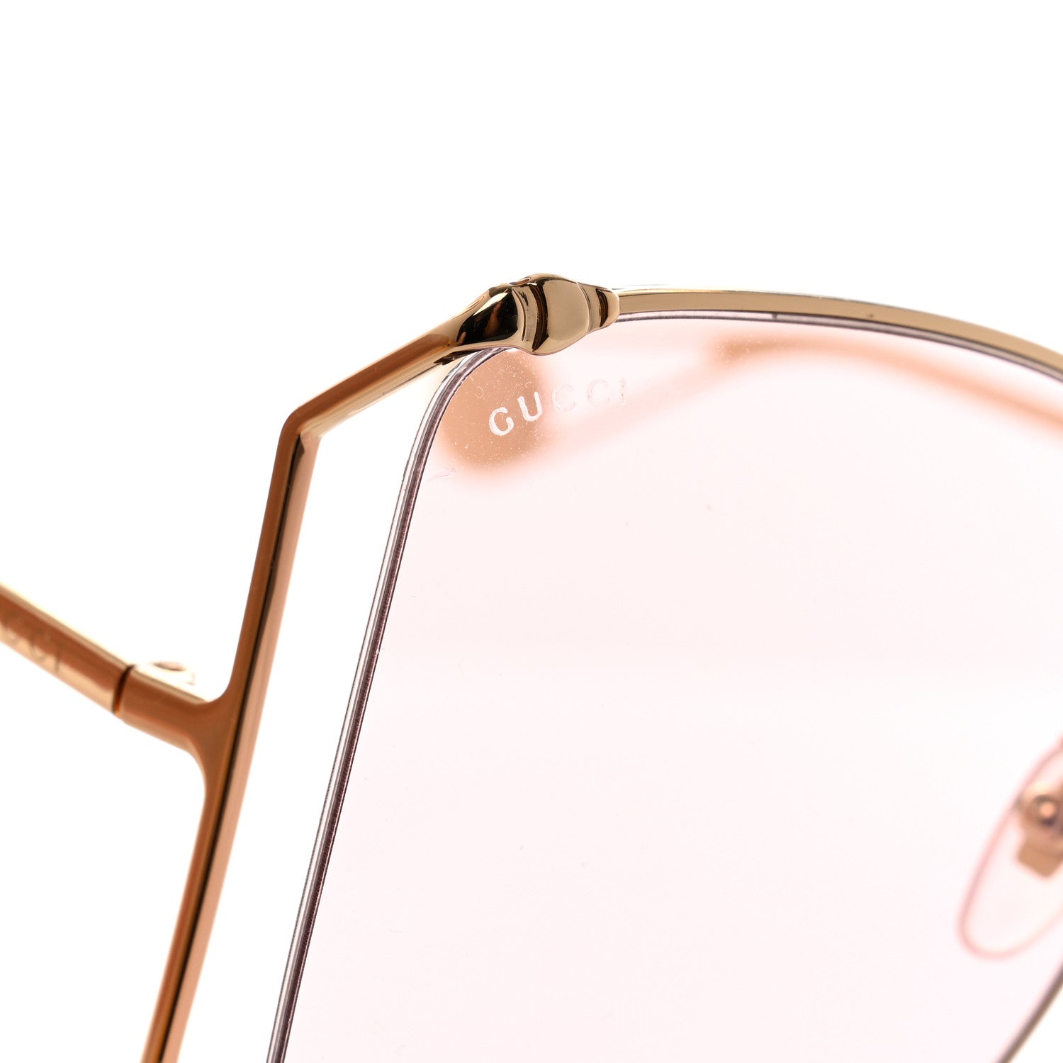 Gucci Metal Oversized Round Sunglasses GG0252S Gold Pink 7 of 8