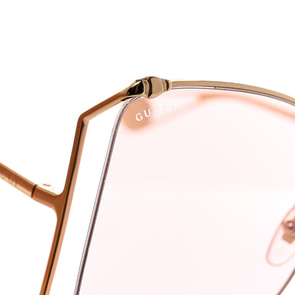 Gucci Metal Oversized Round Sunglasses GG0252S Gold Pink 7 of 8