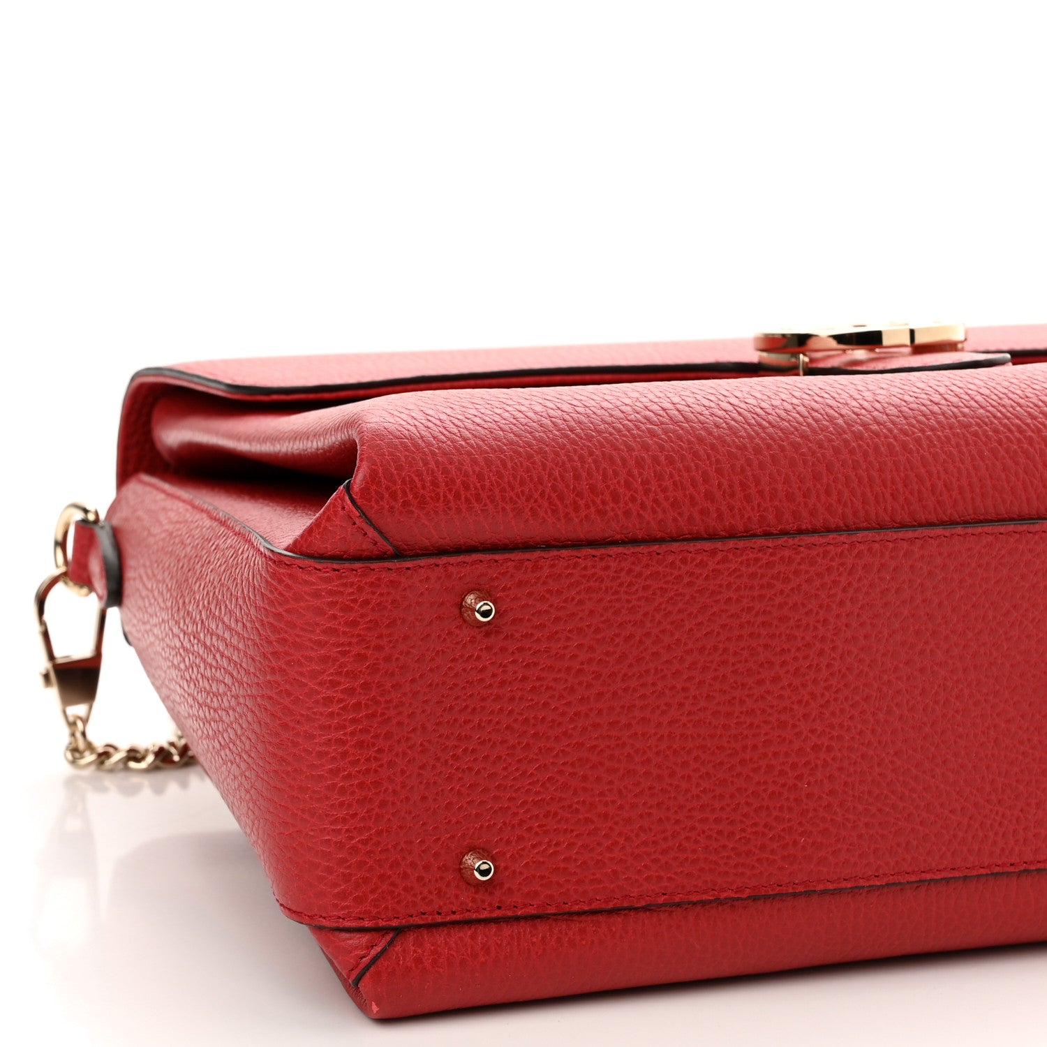 Gucci Dollar Calfskin Medium Interlocking G Top Handle Shoulder Bag Red 9 of 10