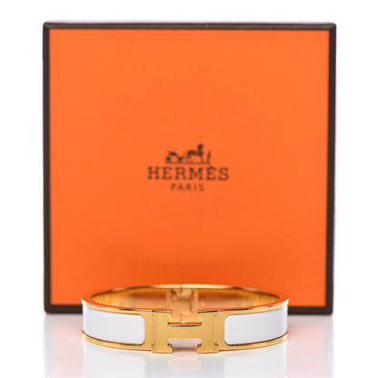 Hermes Enamel Narrow Clic Clac H Bracelet PM White 5 of 5