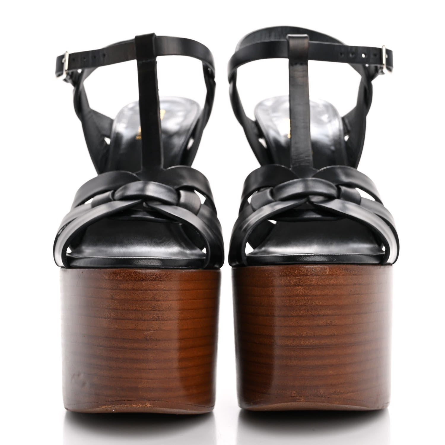 Saint Laurent Calfskin Betty 80 Tribute Sandals 37 Black 3 of 12
