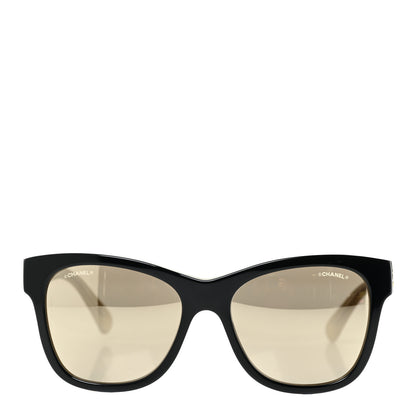 Chanel Acetate Mirrored Runway Square Sunglasses 5380 Black Gold 2 of 8
