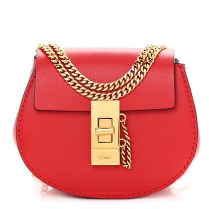 Chloe Shiny Calfskin Mini Drew Crossbody Backpack Juicy Red 1 of 9