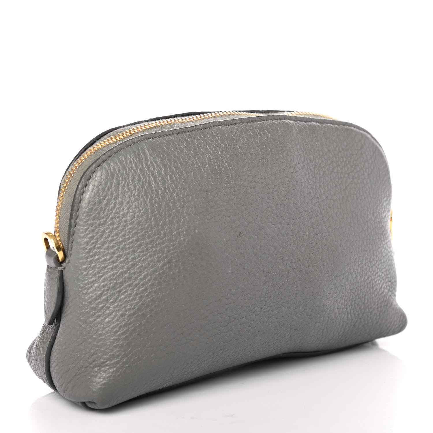 Prada Vitello Daino Cosmetic Pouch Grey 2 of 5