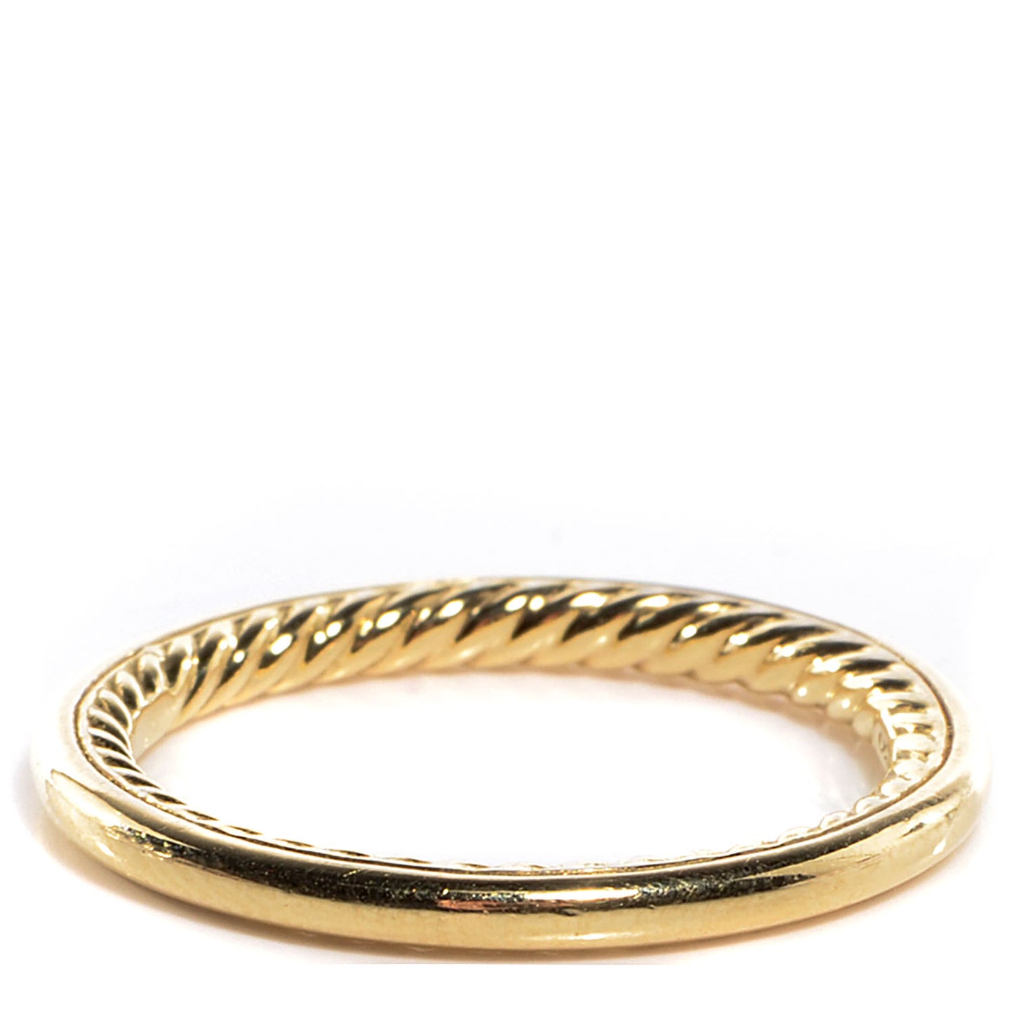 18K Yellow Gold 2mm Cable Inside Band Ring 6