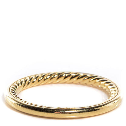 David Yurman 18K Yellow Gold 2mm Cable Inside Band Ring 6 1 of 5