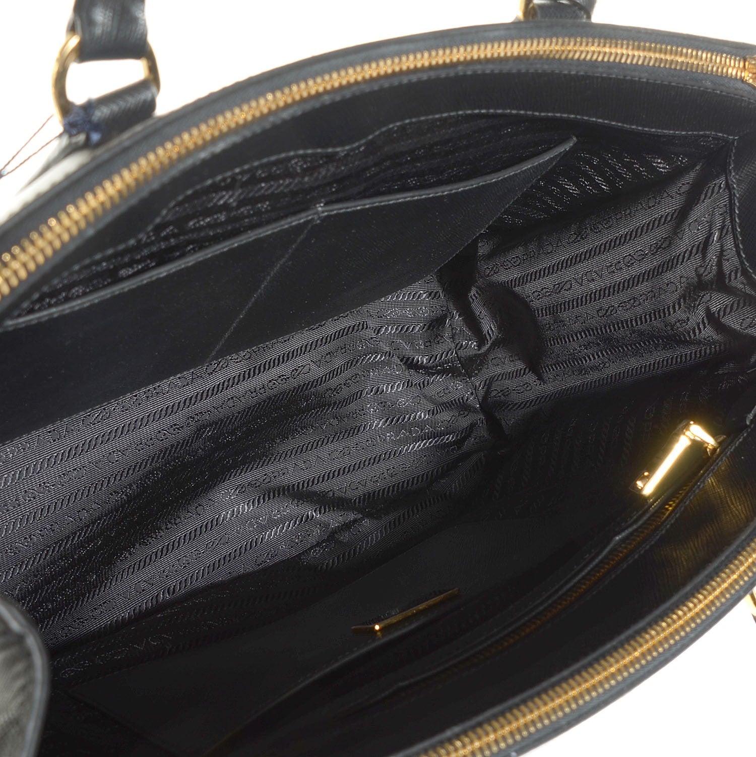 Prada Saffiano Lux Medium Double Zip Tote Nero Black 5 of 11