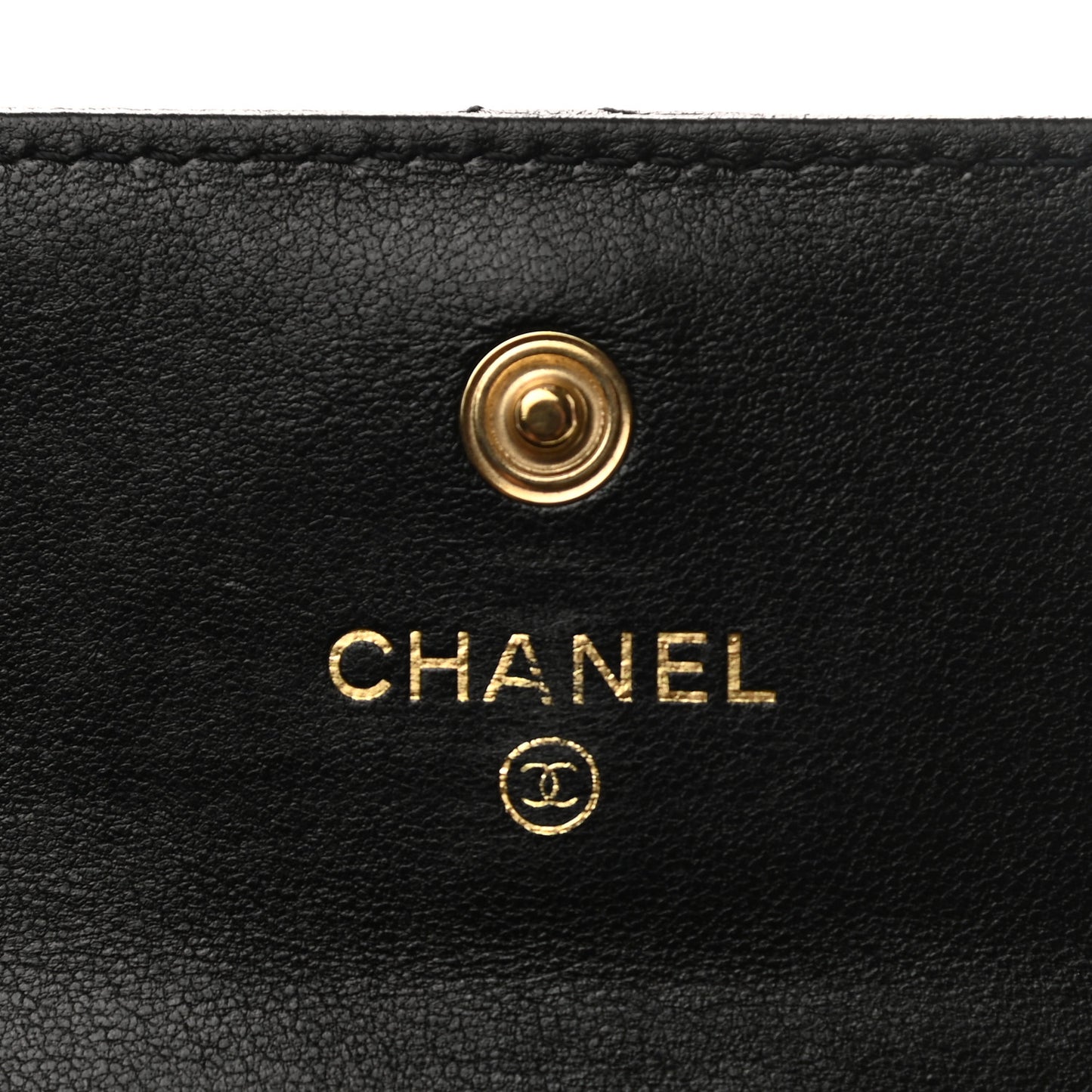 Lambskin Quilted Chanel 19 Flap Card Holder Black
