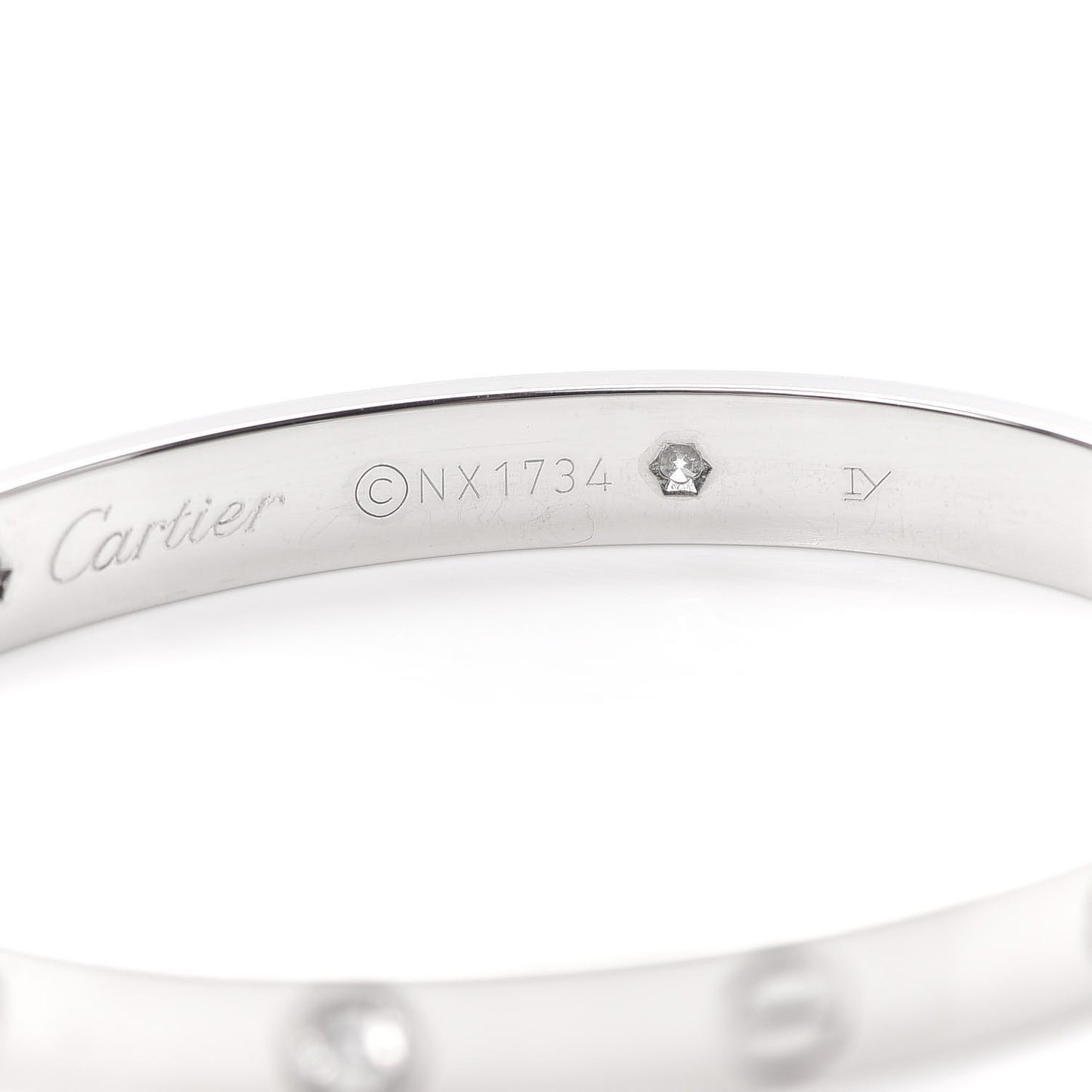 18K White Gold 4 Diamond LOVE Bracelet 16