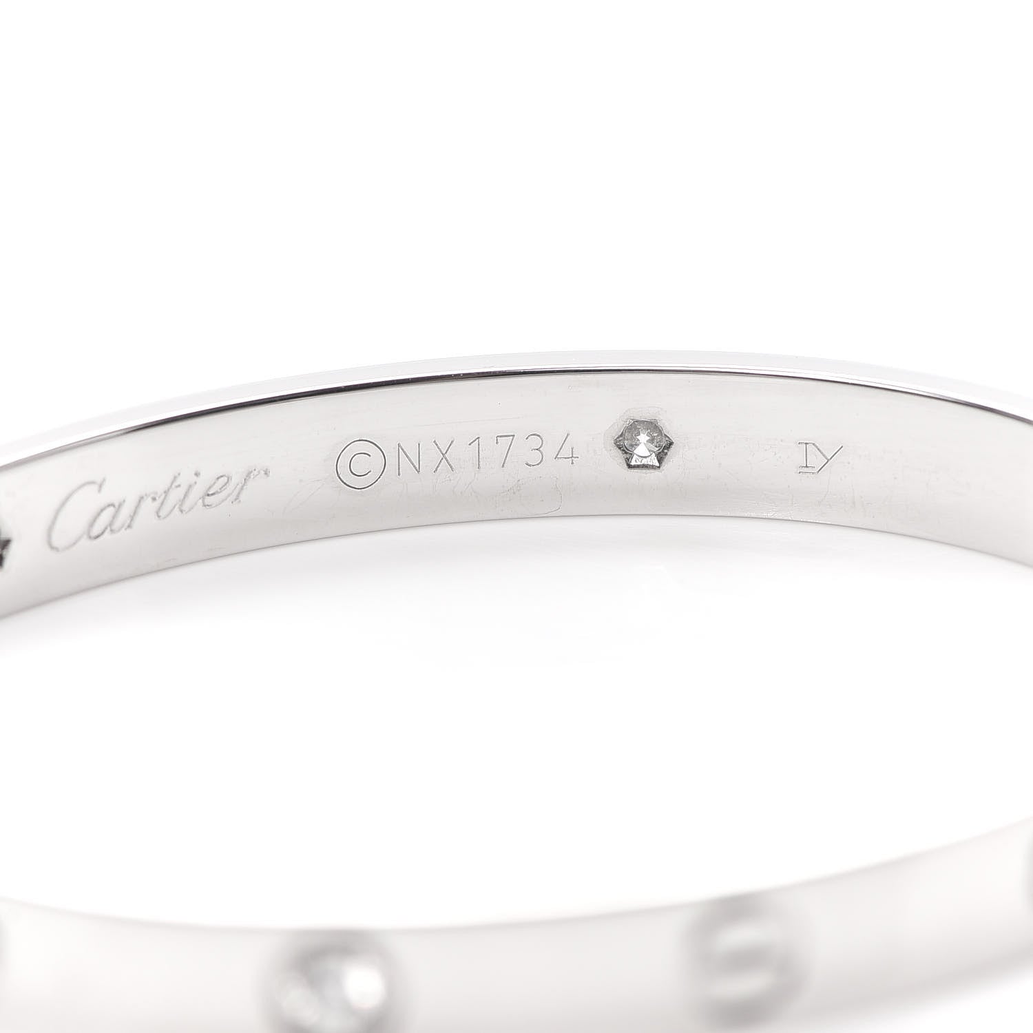 Cartier 18K White Gold 4 Diamond LOVE Bracelet 16 6 of 7