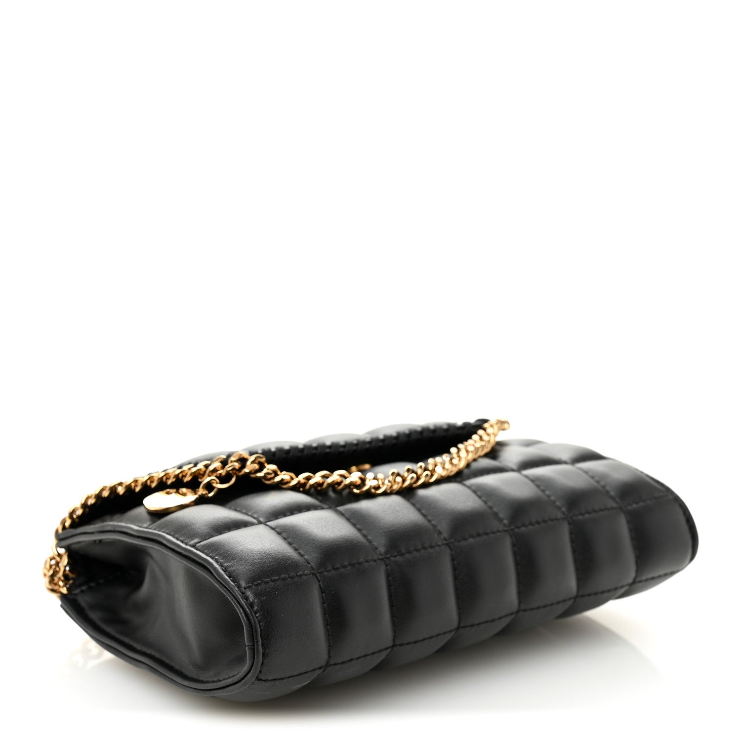 Stella McCartney Vegan Leather Quilted Falabella Clutch with Chain Bag Black 5 of 11