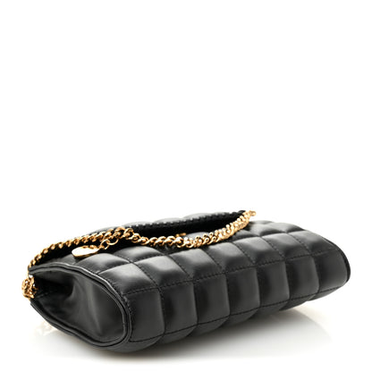Stella McCartney Vegan Leather Quilted Falabella Clutch with Chain Bag Black 5 of 11