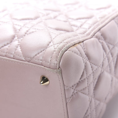 Christian Dior Pearly Lambskin Cannage Medium Lady Dior Lotus 11 of 24