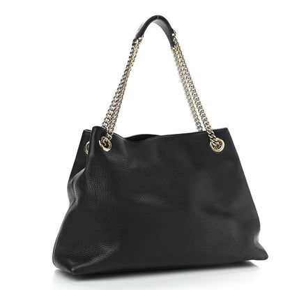 Gucci Pebbled Calfskin Medium Soho Chain Shoulder Bag Black 3 of 10