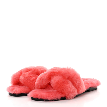 Hermes Woolskin Oran Sandals 36 Rose Du Desert 3 of 8