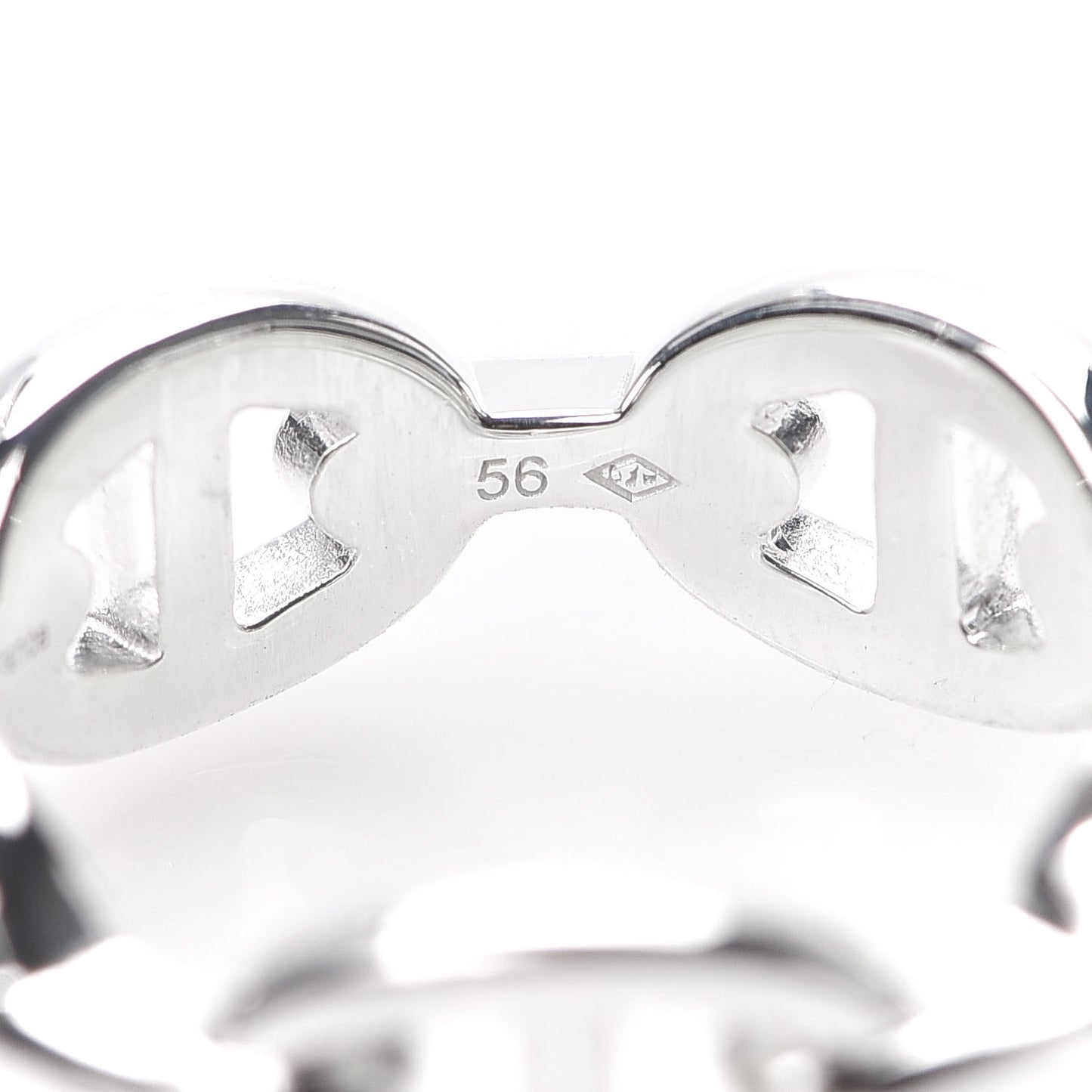 Sterling Silver PM Chaine d'Ancre Enchainee Band Ring 56 7.5