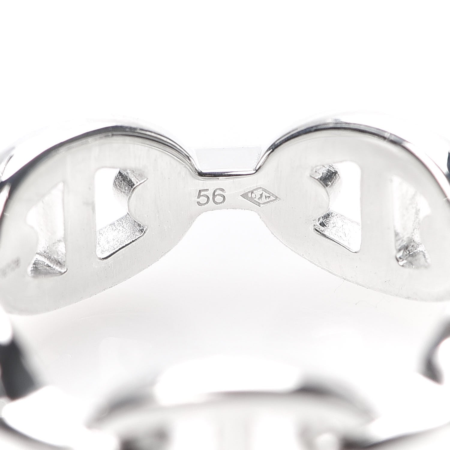 Hermes Sterling Silver PM Chaine d'Ancre Enchainee Band Ring 56 7.5 6 of 7