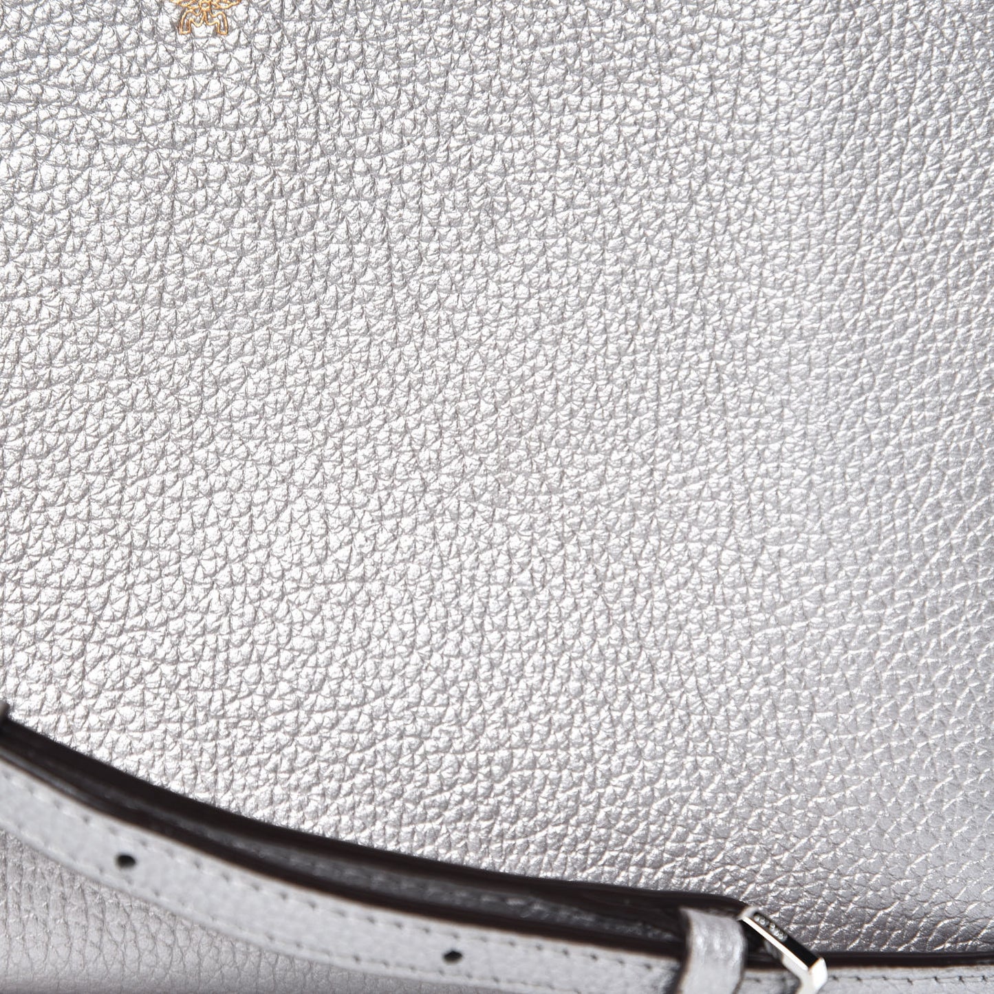 Grained Calfskin Milla Double Crossbody Bag Spike Silver